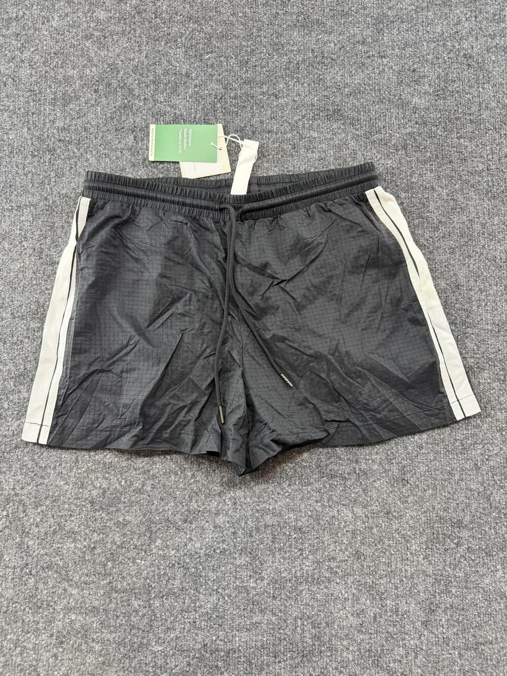 Halara Shorts Womens Small Gray Striped Lined Drawstring 4 Inseam Running Gym